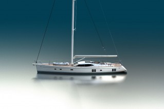 Sailing yacht Oyster 885 - side view